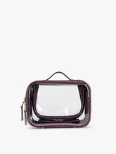 Small Clear Cosmetics Case in Croc-Embossed