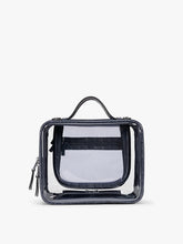 Medium Clear Cosmetics Case in Croc-Embossed