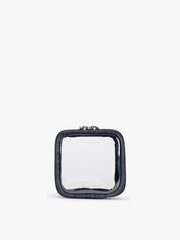 Tiny Clear Cosmetics Case in Croc-Embossed